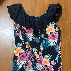 Justice Black Floral Blouse